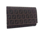 Fendi Bifold Wallet Zucchino Brown Black Canvas Leather