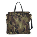 Prada Ten Camouflage 2-Way Shoulder Bag Khaki Nylon Triangle Logo Pattern