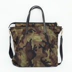 Prada Ten Camouflage 2-Way Shoulder Bag Khaki Nylon Triangle Logo Pattern — view 2