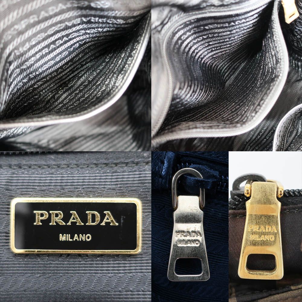 Prada Ten Camouflage 2-Way Shoulder Bag Khaki Nylon Triangle Logo Pattern — view 7