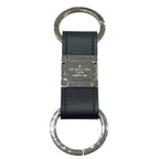 Louis Vuitton Bag Charm Key Ring Damier Valet Infini Leather Black Silver — view 2