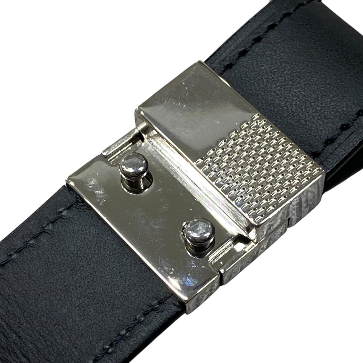 Louis Vuitton Bag Charm Key Ring Damier Valet Infini Leather Black Silver — view 6