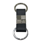 Louis Vuitton Bag Charm Key Ring Damier Valet Infini Leather Black Silver