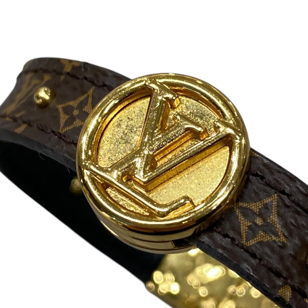 Louis Vuitton Bracelet LV Circle Monogram LV Logo Gold — view 5