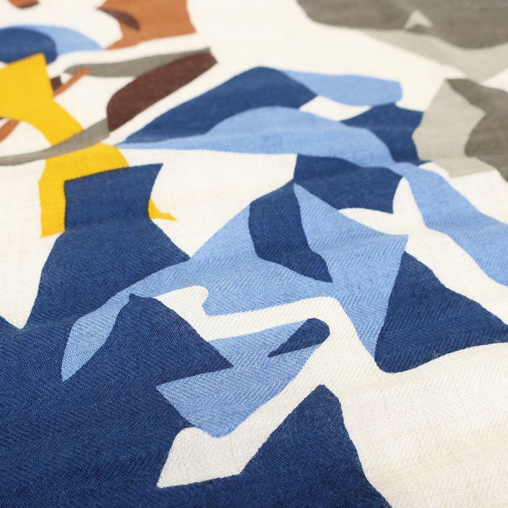 Hermes Heaven Shawl Beige Multicolor Cashmere Silk Scarf — view 7