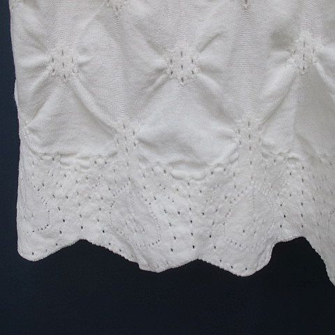 Chanel Sleeveless Crochet Knit Dress Mini Length 36 White CC Logo Button — view 8