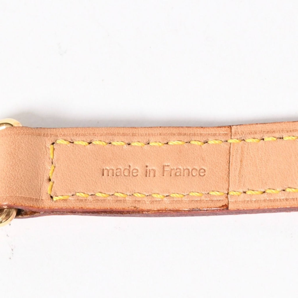 Louis Vuitton Shoulder Strap LV Logo Vachetta Leather Brown Gold — view 5