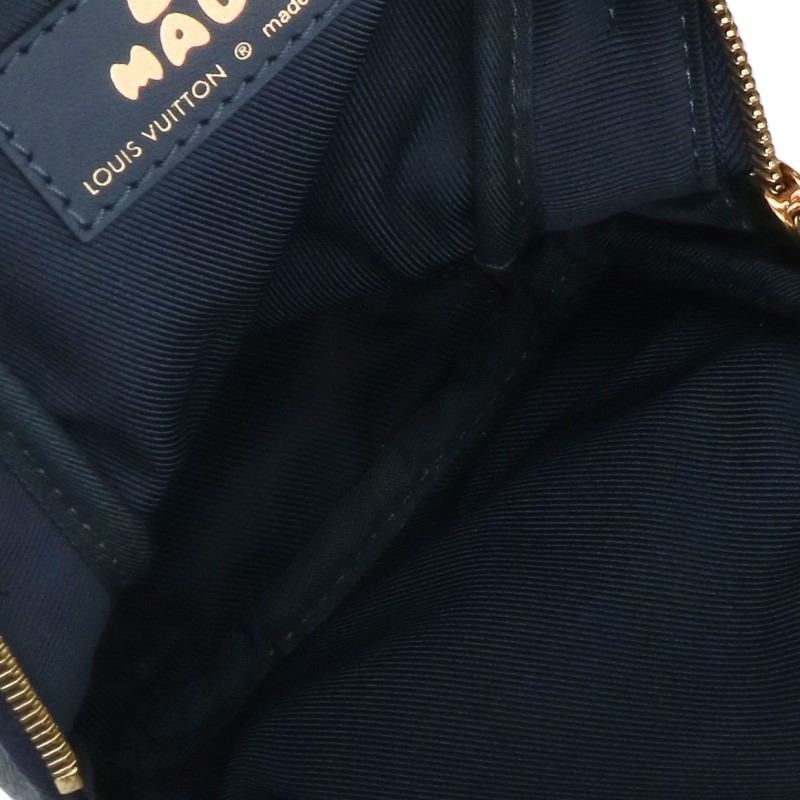 Louis Vuitton Double Phone Pouch Monogram Denim Leather Shoulder