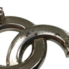 Chanel Brooch CC Logo Rhinestone Silver — view 5