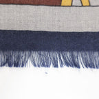 Hermes Heaven Shawl Rectangle Gray Multicolor Cashmere Silk Scarf — view 5
