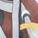 Hermes Heaven Shawl Rectangle Gray Multicolor Cashmere Silk Scarf — view 4