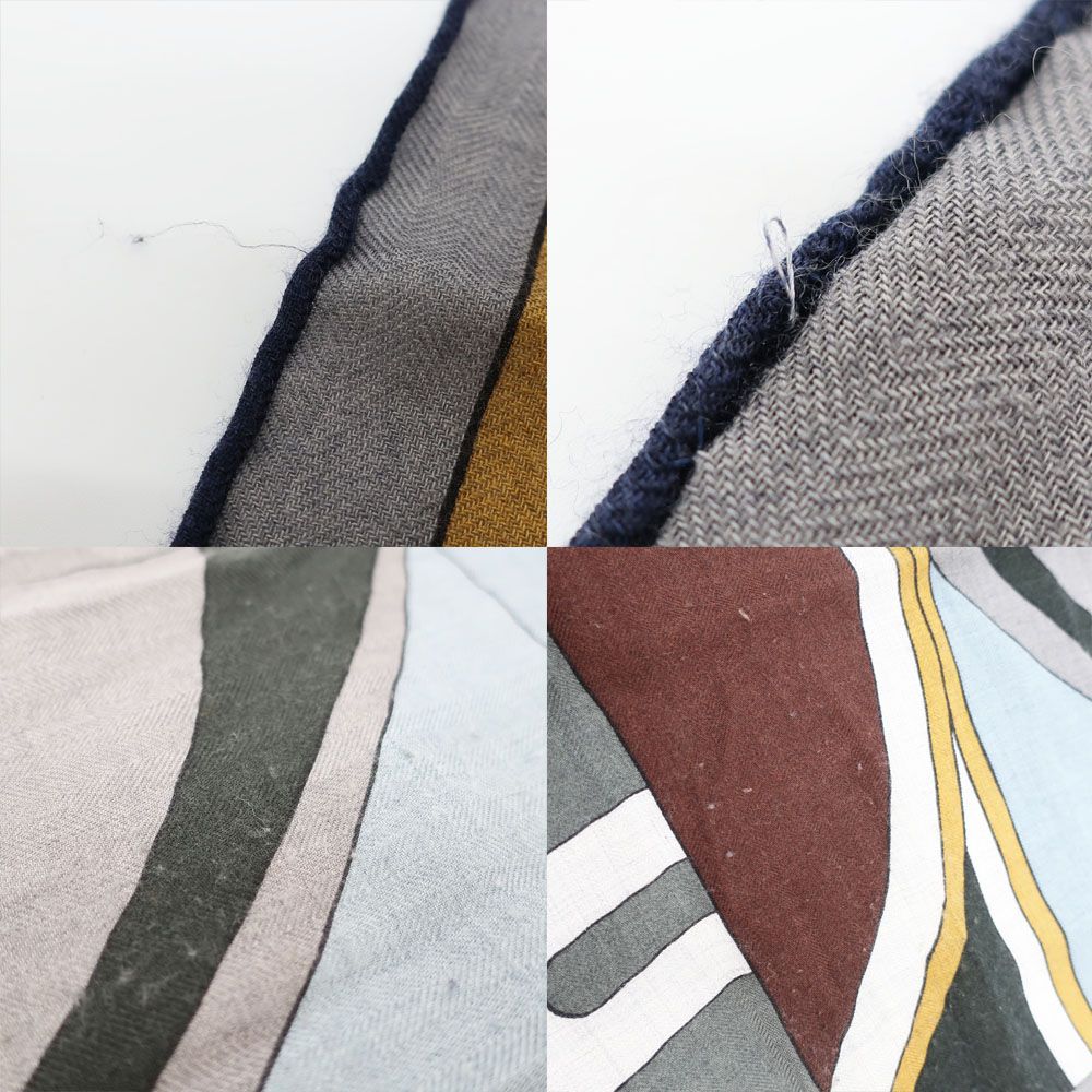 Hermes Heaven Shawl Rectangle Gray Multicolor Cashmere Silk Scarf — view 8