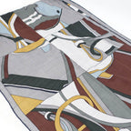 Hermes Heaven Shawl Rectangle Gray Multicolor Cashmere Silk Scarf — view 6