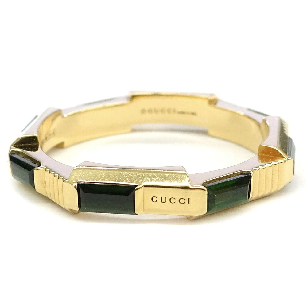 Gucci Ring Link to Love Octagon Green Tourmaline 18K Yellow Gold