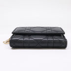 Dior Lady Dior Cannage Lambskin Compact Wallet — view 3