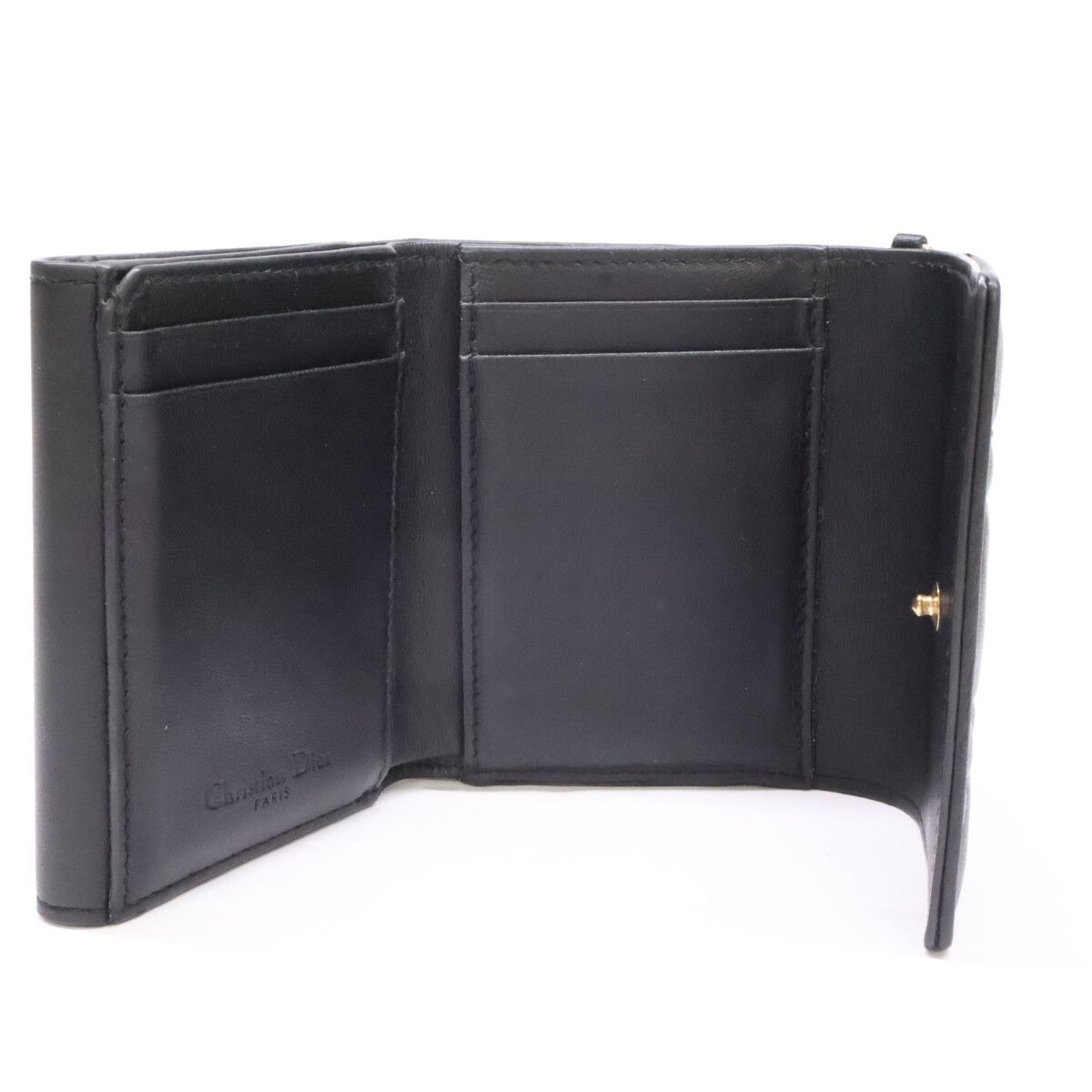 Dior Lady Dior Cannage Lambskin Compact Wallet — view 7