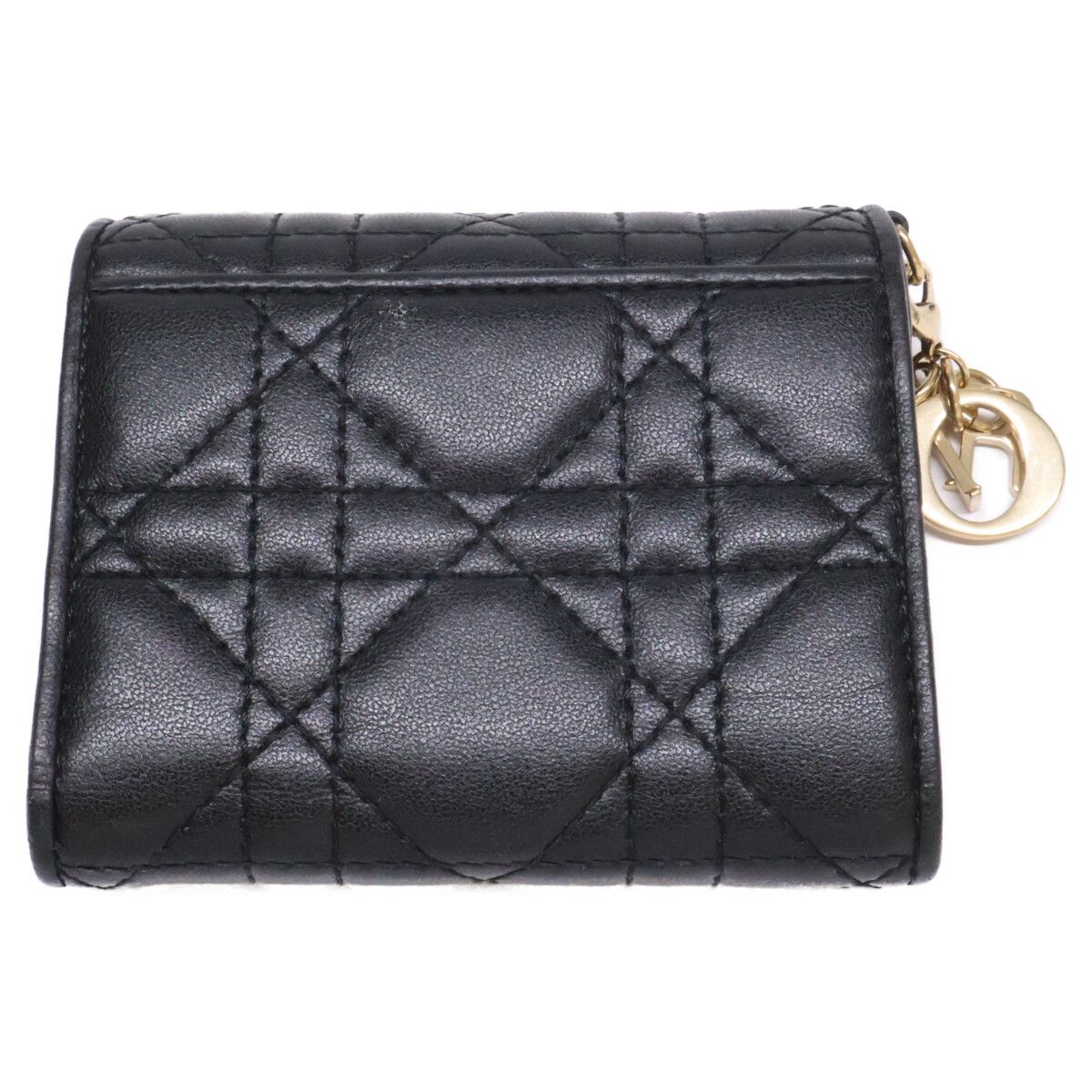 Dior Lady Dior Cannage Lambskin Compact Wallet — view 6