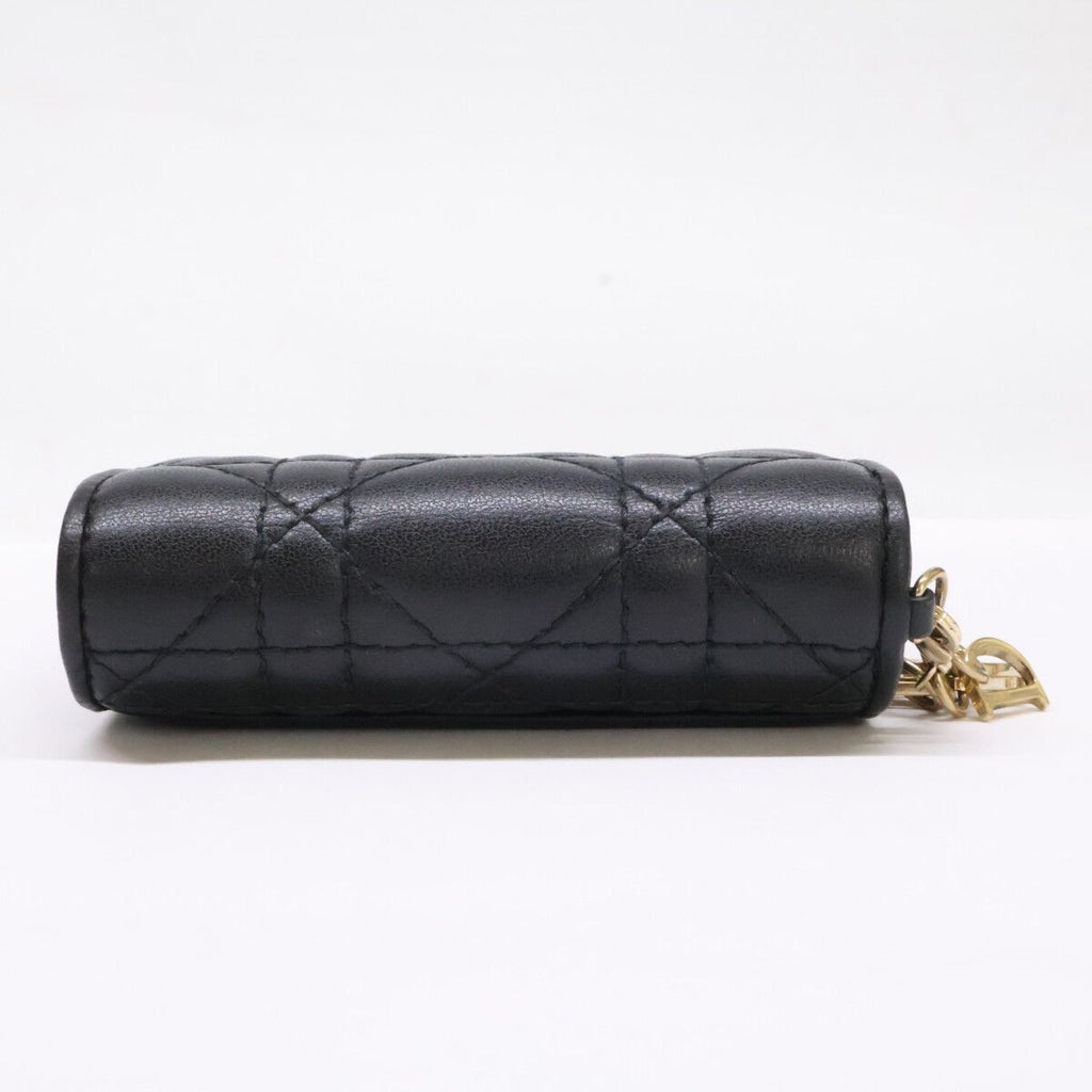 Dior Lady Dior Cannage Lambskin Compact Wallet — view 5