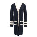 Chanel CC Logo Handshake Cashmere Blend Long Cardigan 36