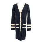 Chanel CC Logo Handshake Cashmere Blend Long Cardigan 36