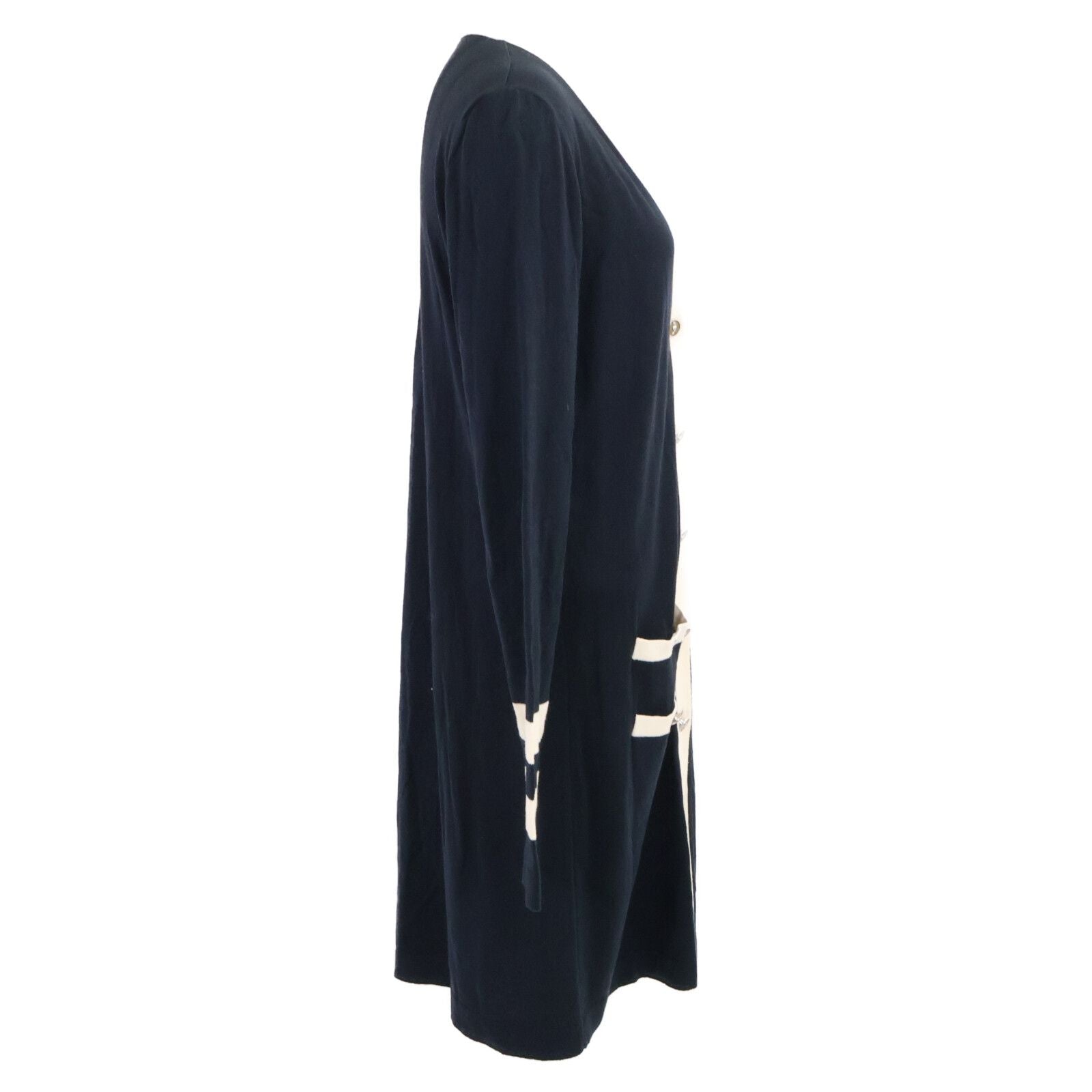 Chanel CC Logo Handshake Cashmere Blend Long Cardigan 36 — view 2
