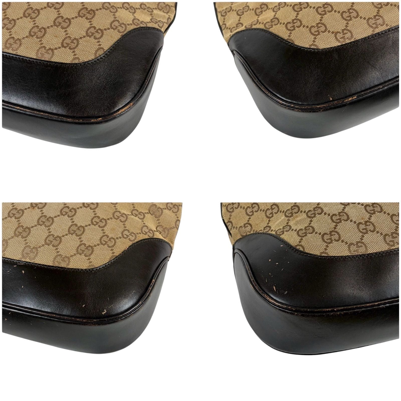 Gucci Jackie Line Shoulder Bag Hobo Sherry GG Canvas Brown — view 5