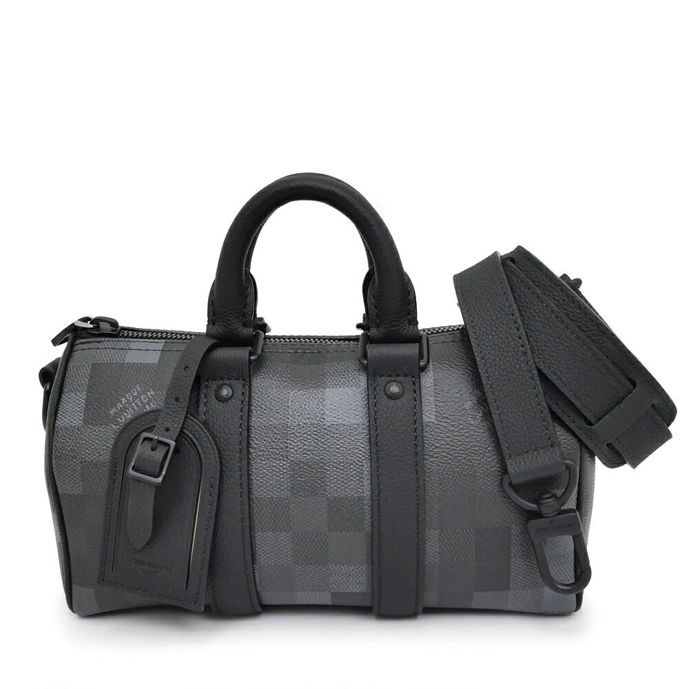 Louis Vuitton Monogram Macassar Damoflage Keepall Bandouliere 25 Black Hand Bag
