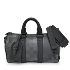 Louis Vuitton Monogram Macassar Damoflage Keepall Bandouliere 25 Black Hand Bag