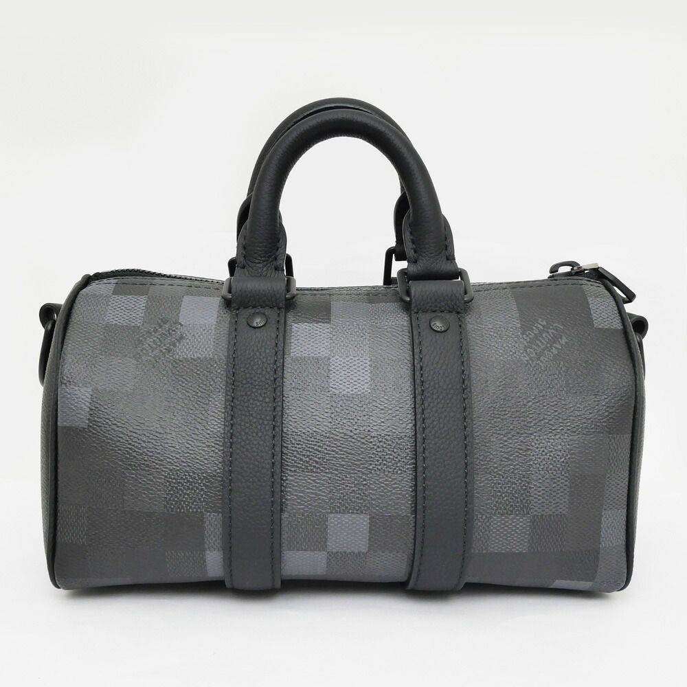 Louis Vuitton Monogram Macassar Damoflage Keepall Bandouliere 25 Black Hand Bag — view 8