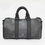 Louis Vuitton Monogram Macassar Damoflage Keepall Bandouliere 25 Black Hand Bag — view 8
