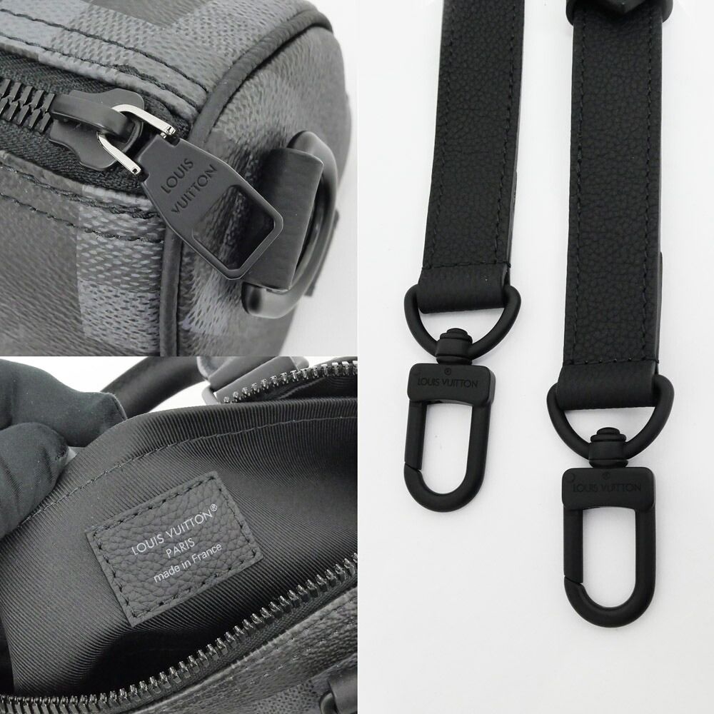 Louis Vuitton Monogram Macassar Damoflage Keepall Bandouliere 25 Black Hand Bag — view 7