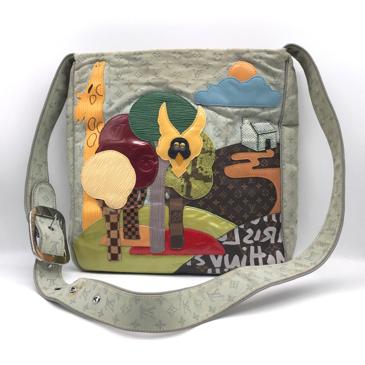 Louis Vuitton Monogram Mini Comte de Fe Besace Patchwork Shoulder Bag Multicolor