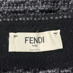 Fendi Skirt 36 S Aloj Gray Dark Zucca Pattern Cashmere Knit — view 3