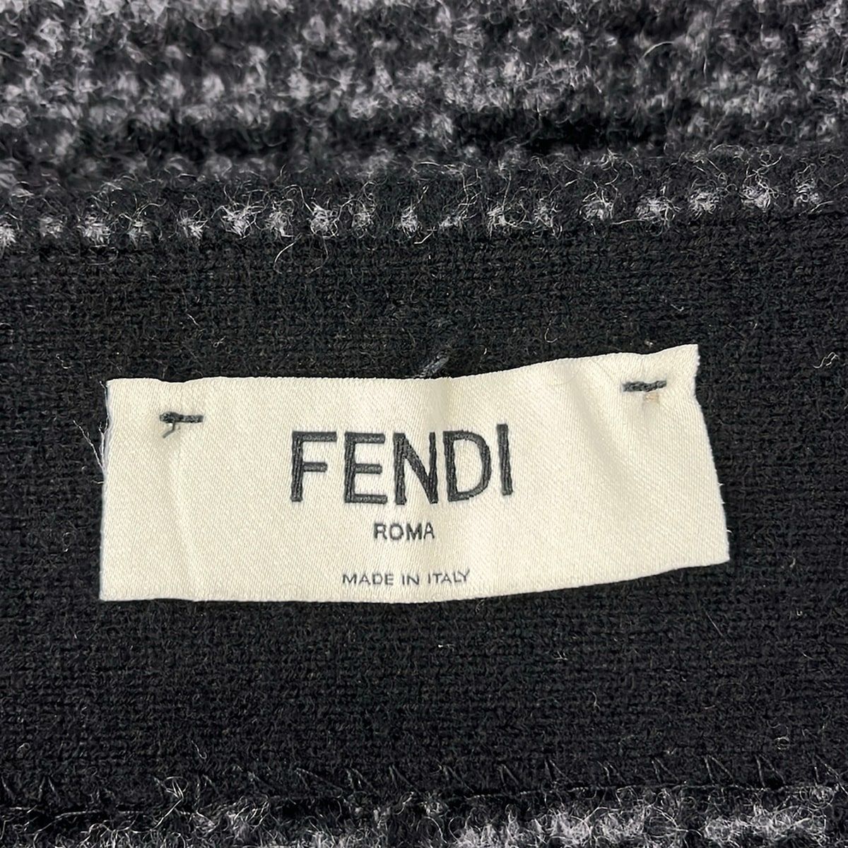 Fendi Skirt 36 S Aloj Gray Dark Zucca Pattern Cashmere Knit — view 3