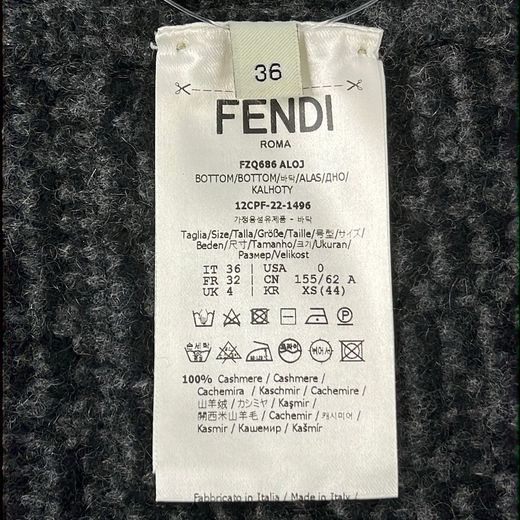 Fendi Skirt 36 S Aloj Gray Dark Zucca Pattern Cashmere Knit — view 4