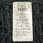 Fendi Skirt 36 S Aloj Gray Dark Zucca Pattern Cashmere Knit — view 4