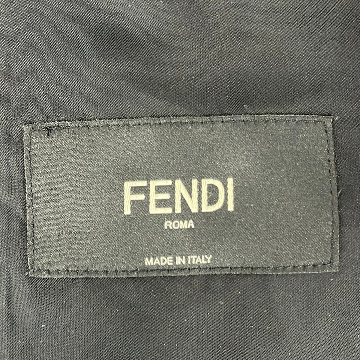 Fendi Singles Black Zucca Pattern Embroidery Side Line Jacket — view 3
