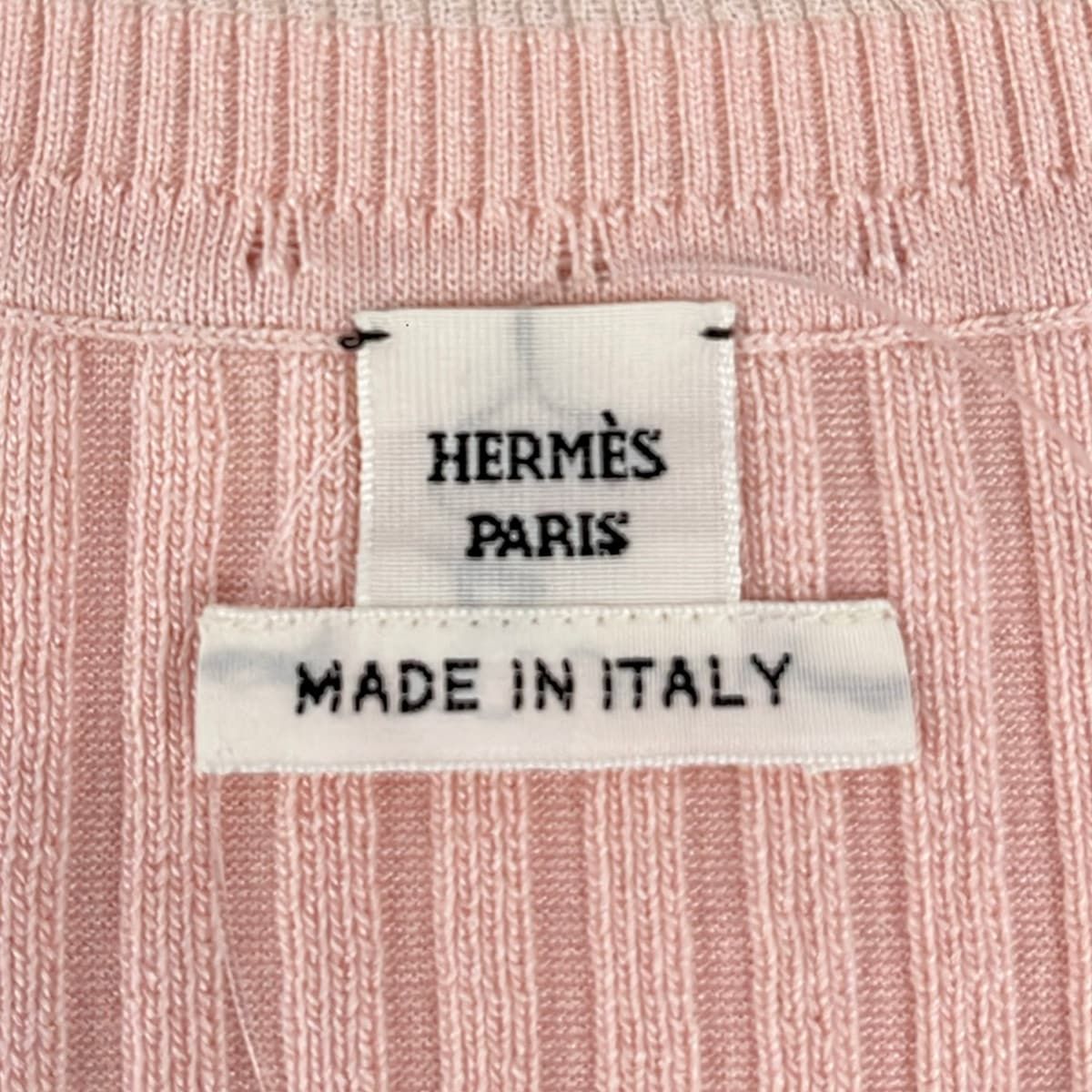 Hermes Vest 40 M Light Pink Silk Blend Knit Twill Lane — view 3