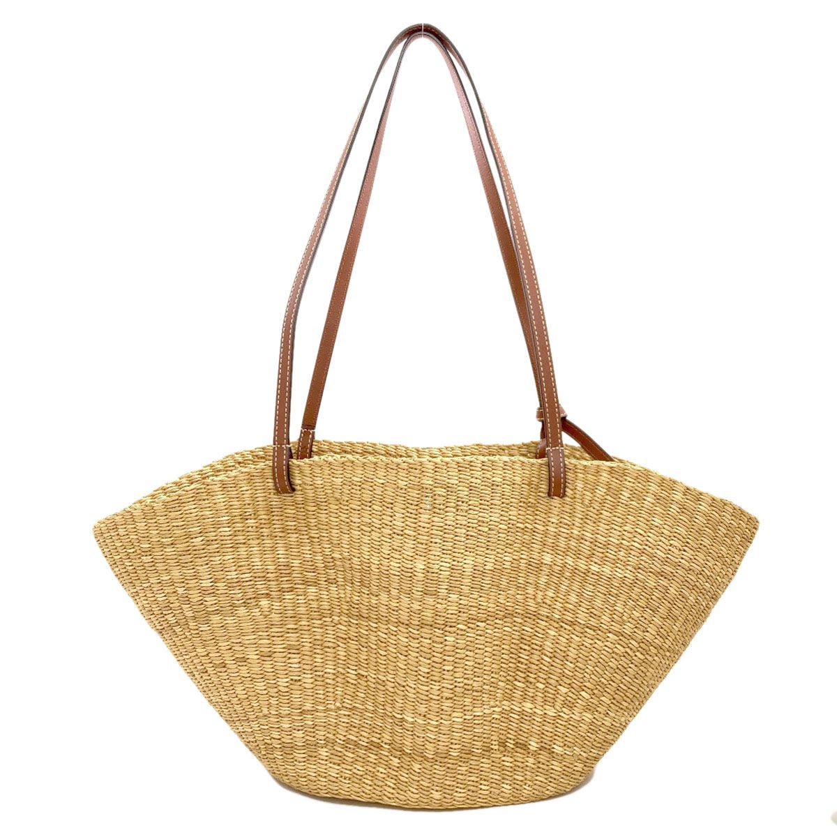 Loewe Shell Basket Tote Bag Straw Leather — view 2
