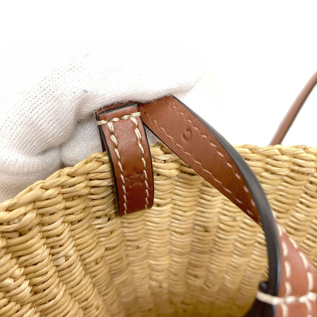 Loewe Shell Basket Tote Bag Straw Leather — view 8