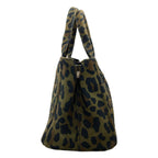 Prada Canapa Mini Leopard Print 2-Way Handbag Canvas — view 3