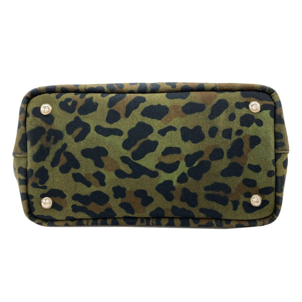 Prada Canapa Mini Leopard Print 2-Way Handbag Canvas — view 4