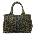 Prada Canapa Mini Leopard Print 2-Way Handbag Canvas — view 2