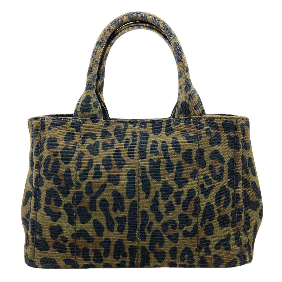 Prada Canapa Mini Leopard Print 2-Way Handbag Canvas — view 2