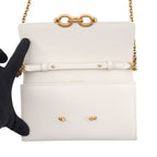 Saint Laurent Paris Chain Shoulder Bag Wallet Maillon Calfskin White — view 5