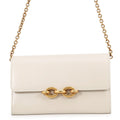 Saint Laurent Paris Chain Shoulder Bag Wallet Maillon Calfskin White