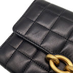 Saint Laurent Paris Chain Wallet le Maillon Lambskin Black Shoulder Bag — view 7