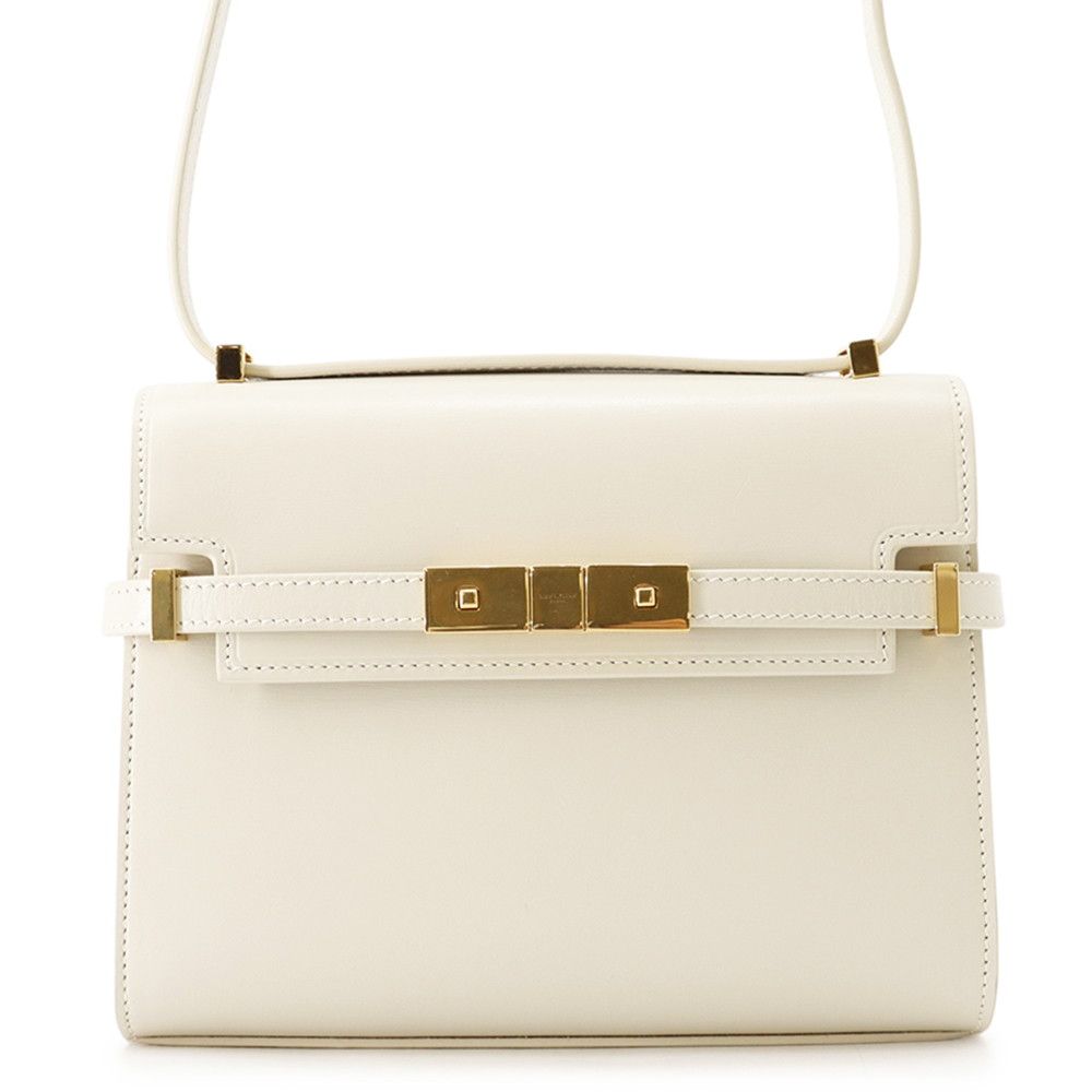 Saint Laurent Paris Shoulder Bag Manhattan Mini Leather White