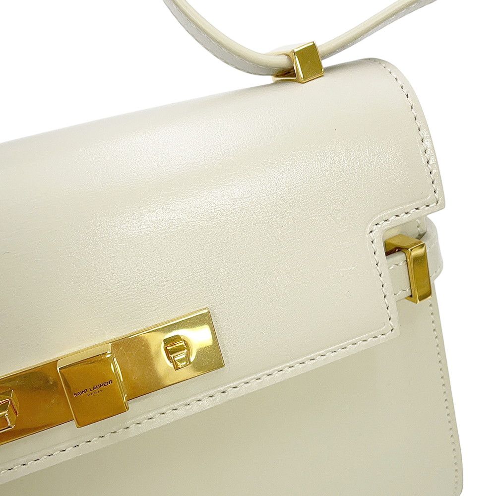 Saint Laurent Paris Shoulder Bag Manhattan Mini Leather White — view 6