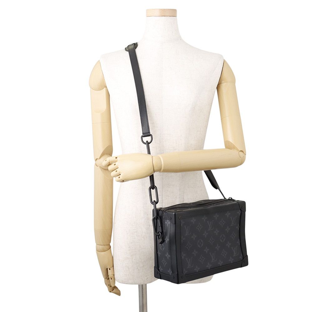 Louis Vuitton Shoulder Bag Monogram Eclipse Soft Trunk Black — view 4